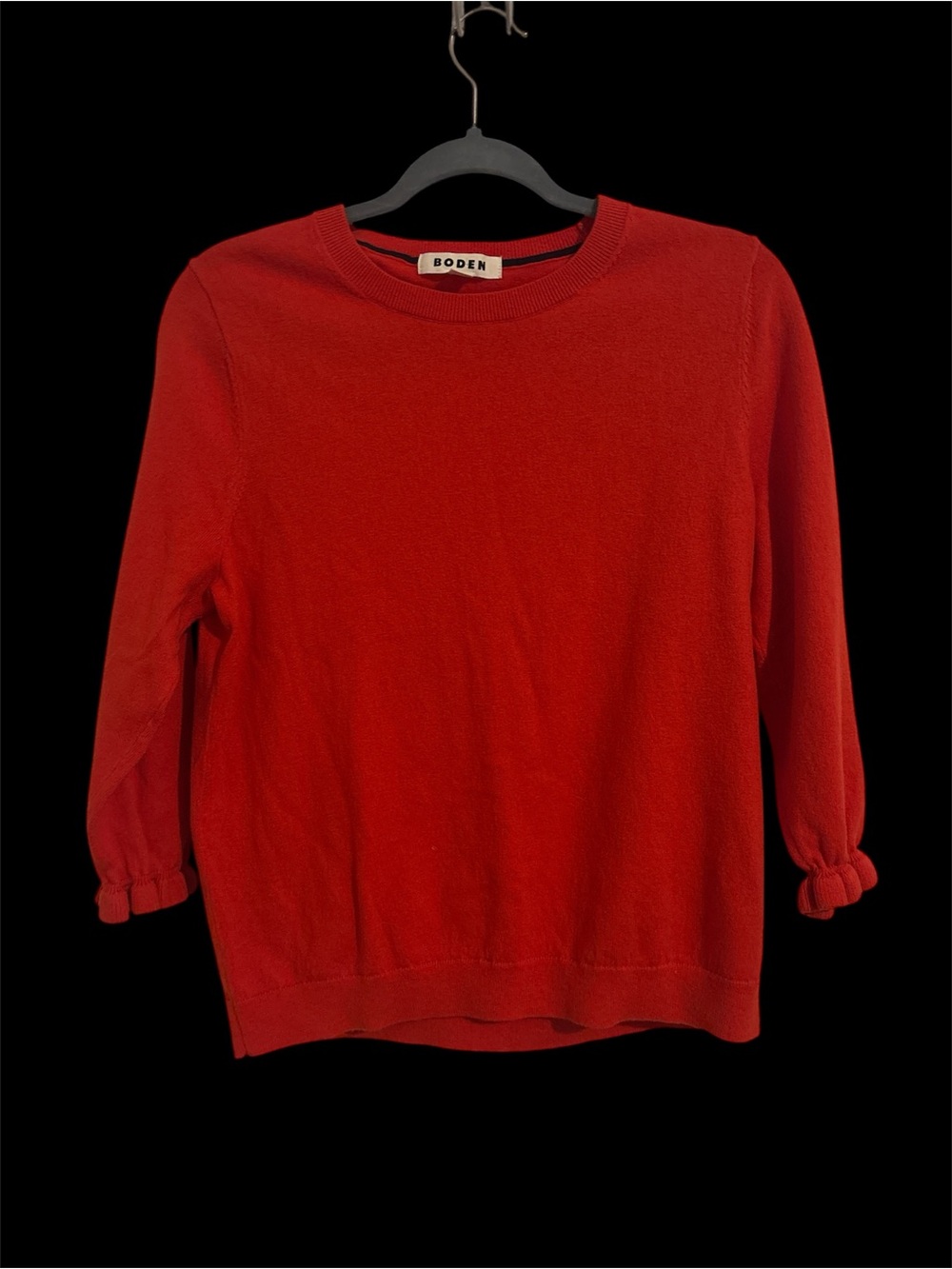 Boden Vibrant Redish Orange Crewneck Sweater